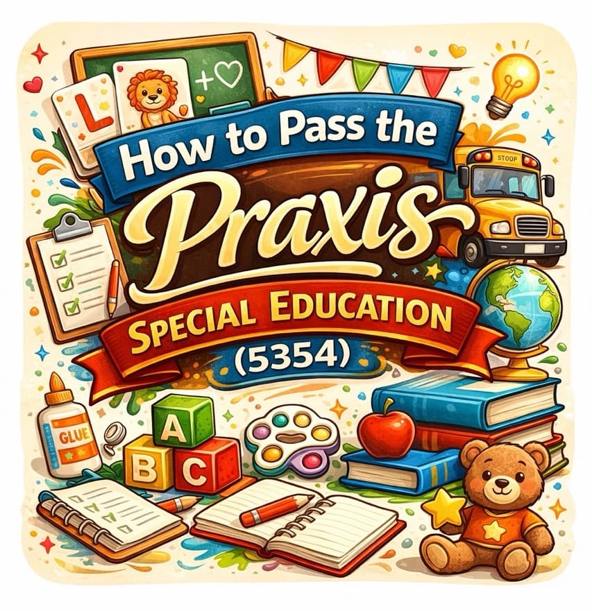 Special education teacher celebrating passing the Praxis 5354 exam